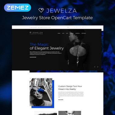 Jewelza - драгоценные камни многоцелевой стильный. OpenCart шаблон. Артикул 83969