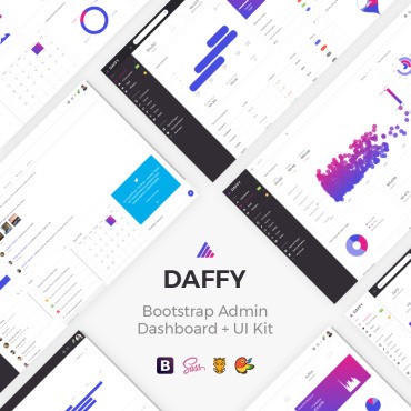 Daffy - Многоцелевой Bootstrap + UI Kit. Шаблон админки. Артикул 68384