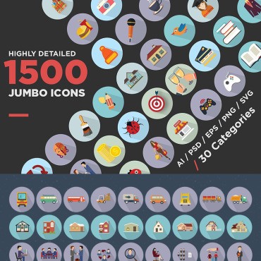  Jumbo Flat Icons.  .  68312