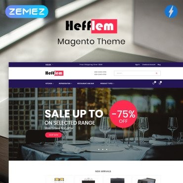 Hefflem - шаблон для электронной торговли кухонной мебелью. Шаблон Magento. Артикул 79914