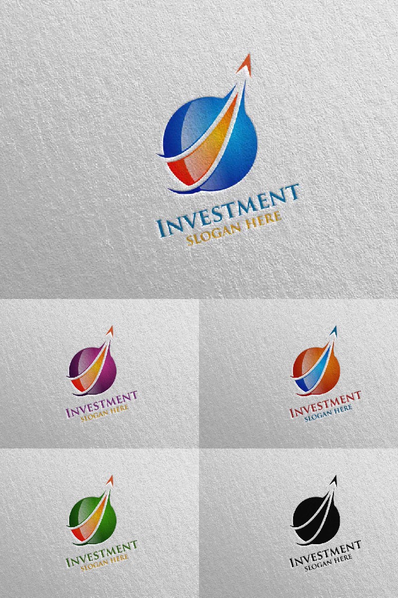 Инвестиционный маркетинг Финансовый 5. Шаблон логотипа. Артикул 97841