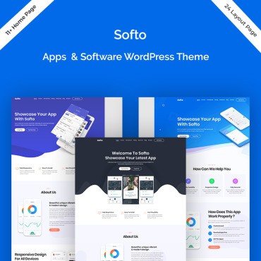 Softo -   Sass & App Landing. WordPress  .  81510