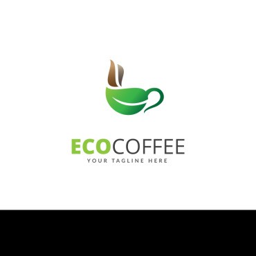 Эко кофе. Шаблон логотипа. Артикул 70438