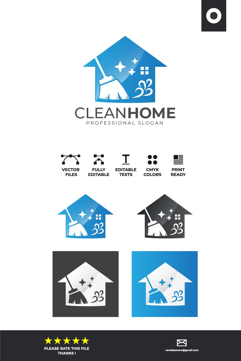 Чистый дом. Шаблон логотипа. Артикул 98370