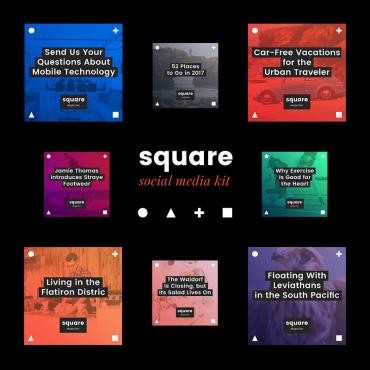 Square Social Media Kit. Социальные сети. Артикул 79766