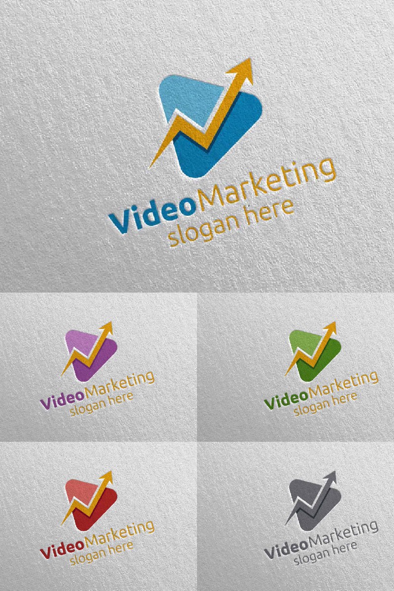Video Marketing Financial Advisor Design 20. Шаблон логотипа. Артикул 96897