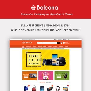 Balcona - универсальный магазин с расширенным администрированием. OpenCart шаблон. Артикул 74833