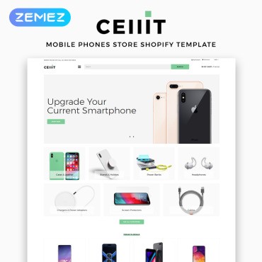 Cellit - Мобильный магазин Multipage Clean. Shopify шаблон. Артикул 83525