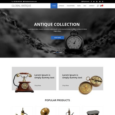 Global Antique - Магазин антиквариата. PSD шаблон. Артикул 80502