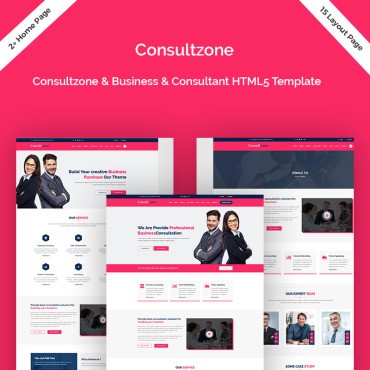 Consultzone - Консалтинг и бизнес. Шаблон Landing Page. Артикул 79448