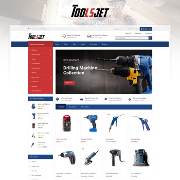 Toolsjet - Магазин оборудования. WooCommerce тема. Артикул 96293