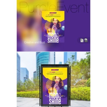 Purple Event Party Flyer.  .  98884