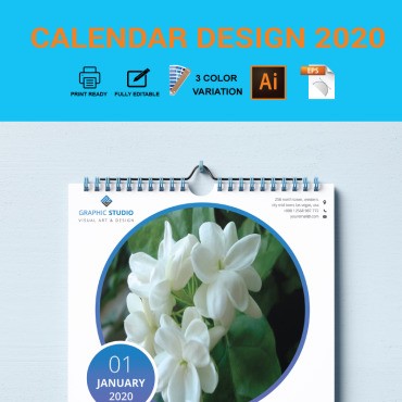 Дизайн календаря 2020. Планировщик. Артикул 88589
