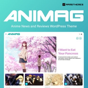 ANIMAG - журнал аниме и манги. WordPress  шаблон. Артикул 93147