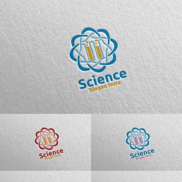 Концепция дизайна научно-исследовательской лаборатории. Шаблон логотипа. Артикул 104133