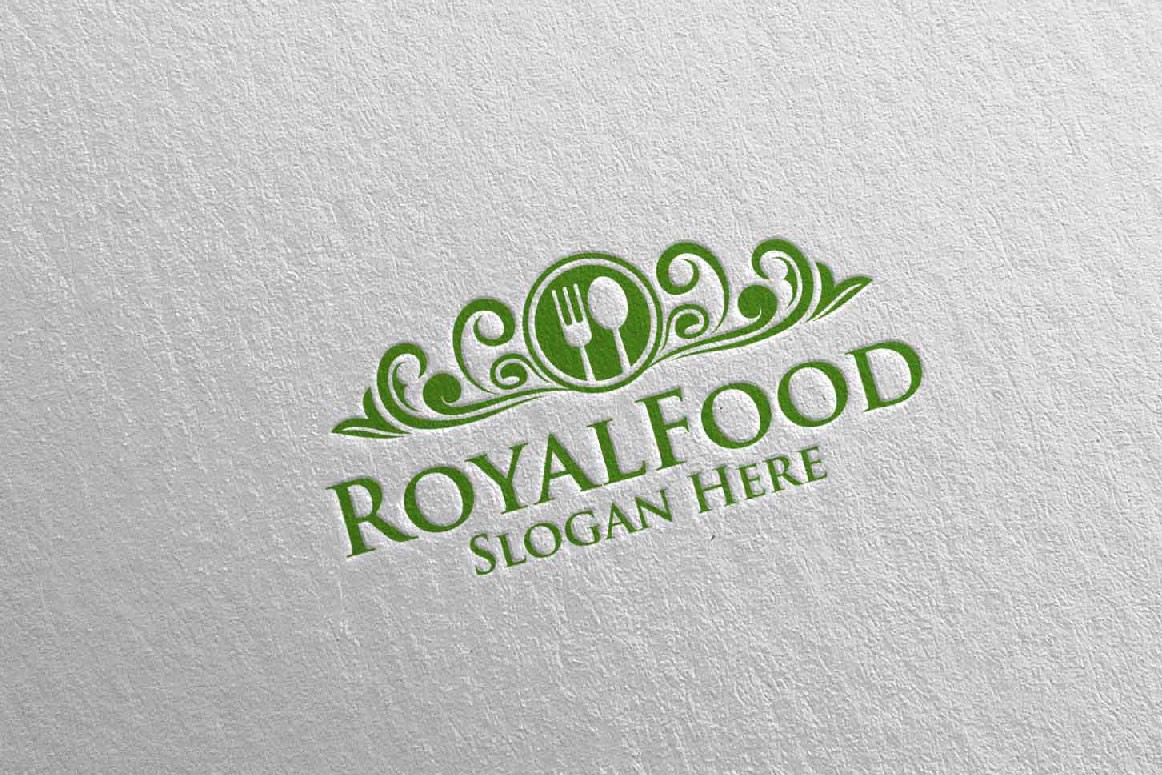 Королевская еда для ресторана или кафе 49. Шаблон логотипа. Артикул 95434