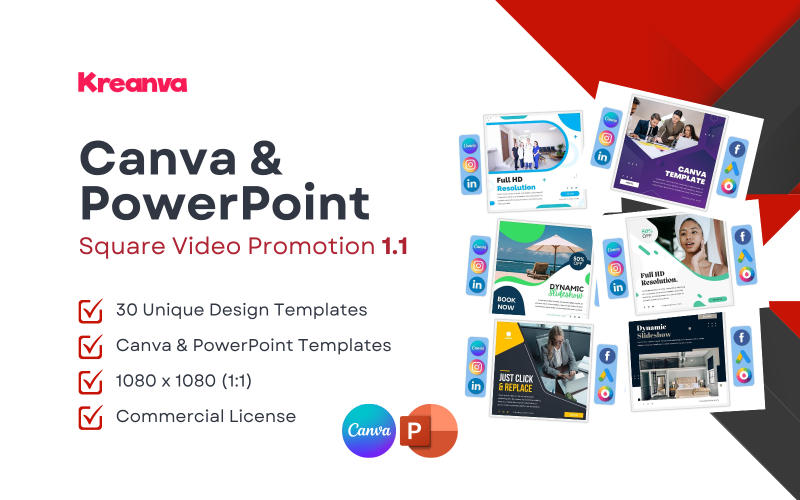 Рекламное видео K1 Canva и PowerPoint Square 1.1