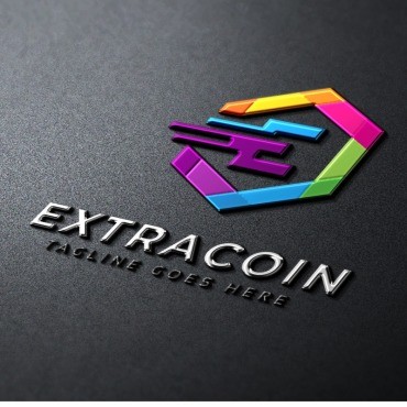 Extracoin E Letter. Шаблон логотипа. Артикул 80638