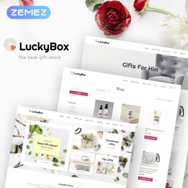 LuckyBox - Магазин подарков Elementor. WooCommerce тема. Артикул 73640