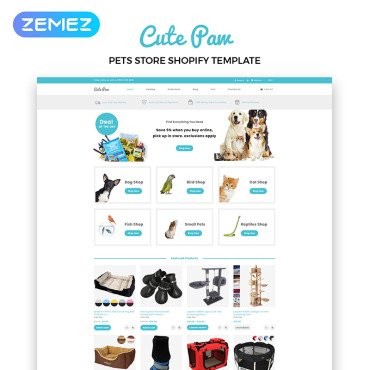 Cute Paw -  Multipage Clean. Shopify .  83881