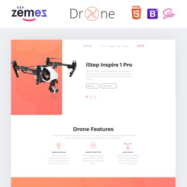 Drone -   HTML Bootstrap.  Landing Page.  83905