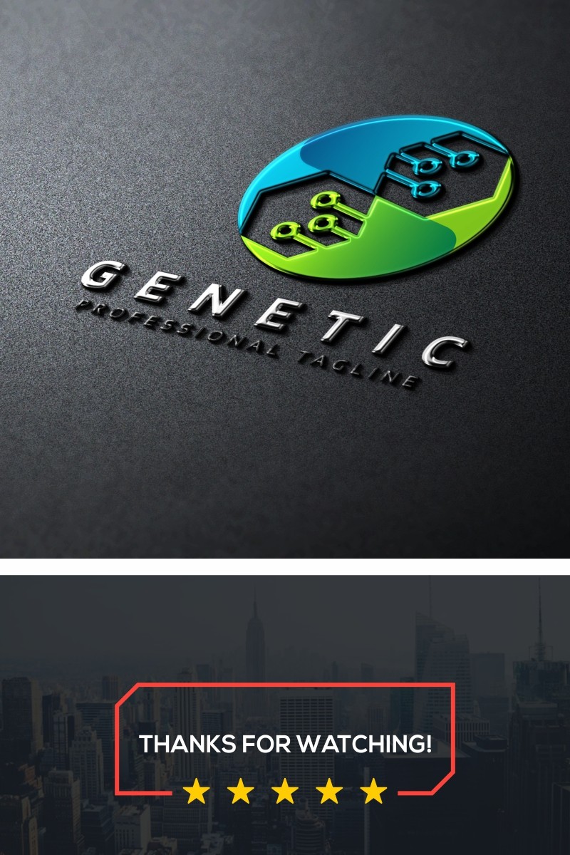 Генетическая ДНК Технология. Шаблон логотипа. Артикул 98334