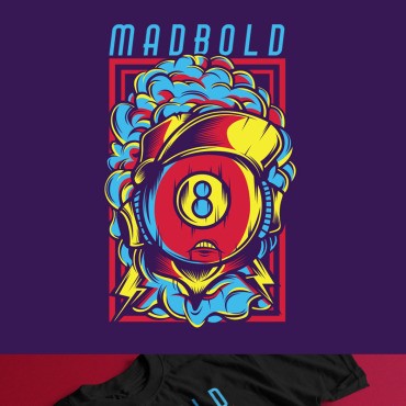 Madbold. Шаблон для дизайна футболки. Артикул 88862