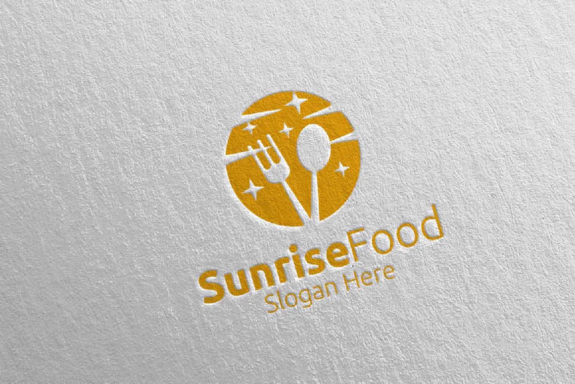 Sunrise Food для ресторана или кафе 57. Шаблон логотипа. Артикул 95464