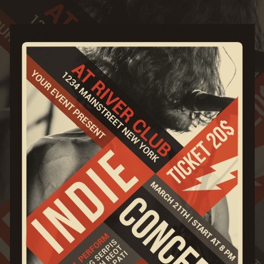Indie Concert Flyer. Фирменный стиль. Артикул 91437
