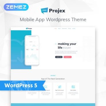 Projex - многофункциональное чистое мобильное приложение для бизнеса. WordPress  шаблон. Артикул 76027