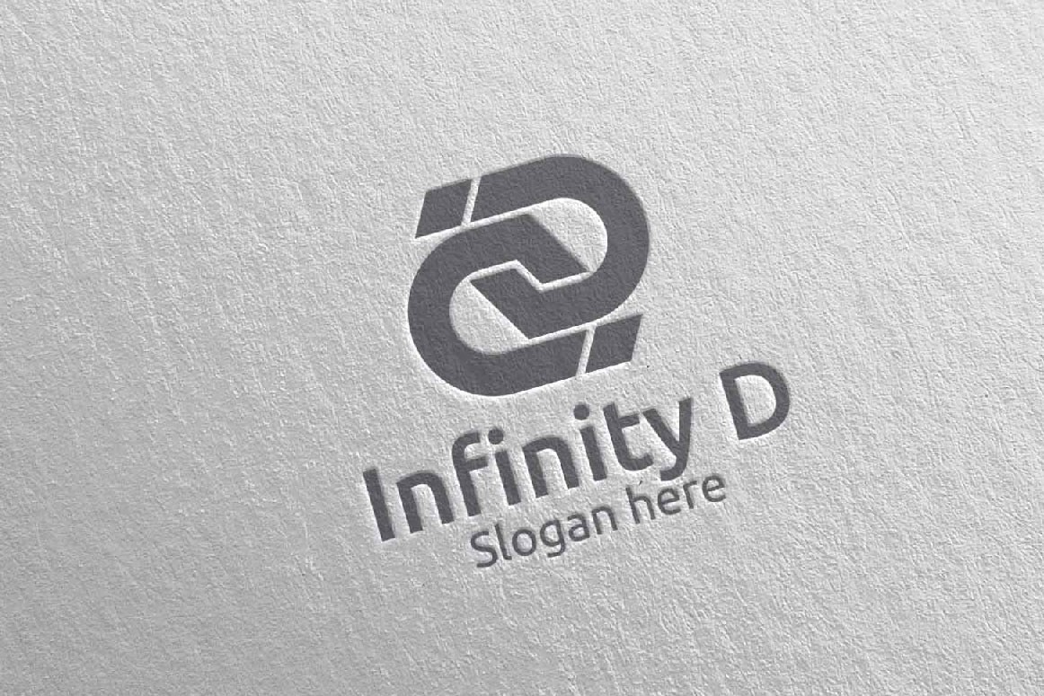 Infinity Letter D для цифрового маркетинга Финансовый консультант или Invest 72. Шаблон логотипа. Артикул 97341