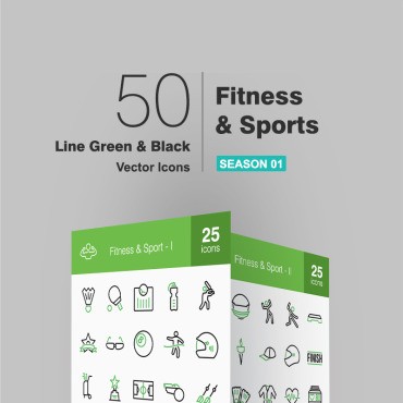 50 Fitness & Sports Line Green & Black.  .  91064