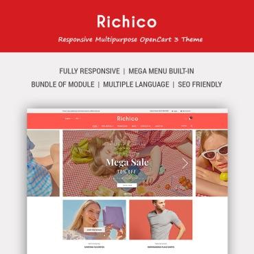 Richico - чистый, минимальный и многоцелевой. OpenCart шаблон. Артикул 74798
