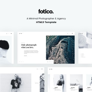 Fotico - минимальный фотограф и агентство HTML5. Шаблон веб сайта. Артикул 67126