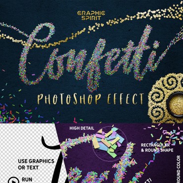 Confetti - инструментарий Photoshop Effect. Связка. Артикул 68845