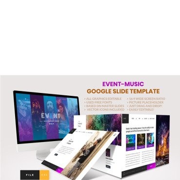 Event-Music. Google слайд. Артикул 91465