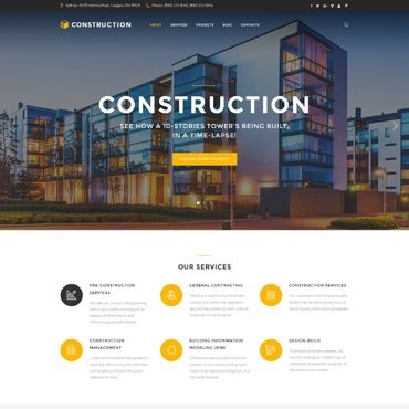 Строительно-строительная компания Адаптивный Multipage. Шаблон веб сайта. Артикул 62269