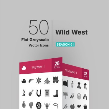 50 Wild West Flat Greyscale.  .  90999