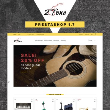 2Tone - Магазин гитар. PrestaShop тема. Артикул 67049