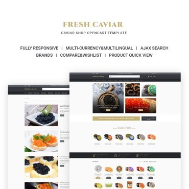 Fresh Caviar - Магазин икры. OpenCart шаблон. Артикул 66804