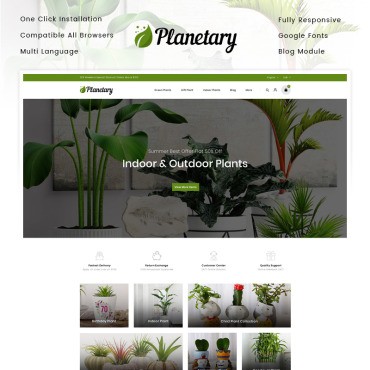 Planetary - Магазин растений. PrestaShop тема. Артикул 90652