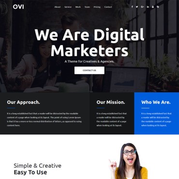 Ovi - Bootstrap цифрового агентства. Шаблон веб сайта. Артикул 67169