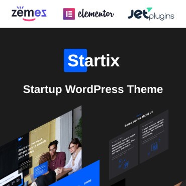 Startix - современная одностраничная тема WordPress для стартапа. WordPress  шаблон. Артикул 97811