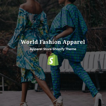 Одежда Fashion World. Shopify шаблон. Артикул 73736