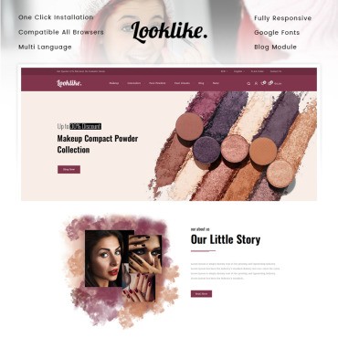 Looklike - Магазин косметики и парфюмерии. PrestaShop тема. Артикул 90629