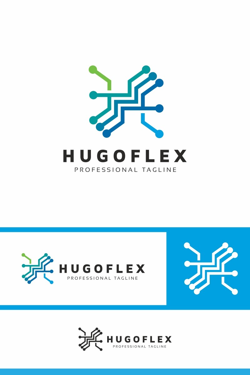 Письмо Hugoflex H. Шаблон логотипа. Артикул 97613
