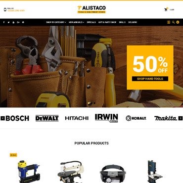 Alistaco - Магазин инструментов и оборудования. PrestaShop тема. Артикул 62363