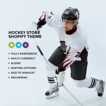 HockeyBull. Shopify шаблон. Артикул 73679
