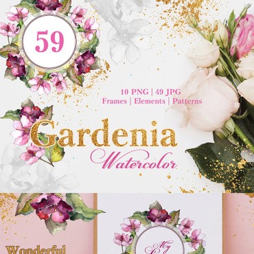 Gardenia Watercolor Png. .  76435