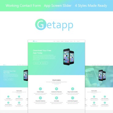 Getapp - приложение. Шаблон Landing Page. Артикул 67826